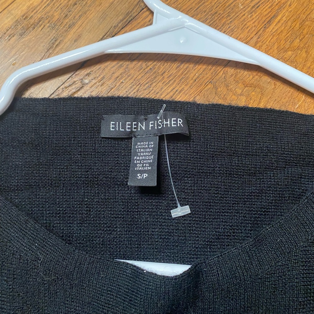 Eileen Fisher Black Cold Shoulder Knit Top Size SP - Picture 8 of 8